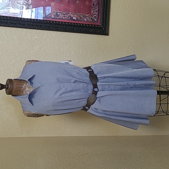 NWT WOMENS RACHEL ROY CHAMBRAY SLEEVELESS DRESS SIZE S - Picture 1 of 10